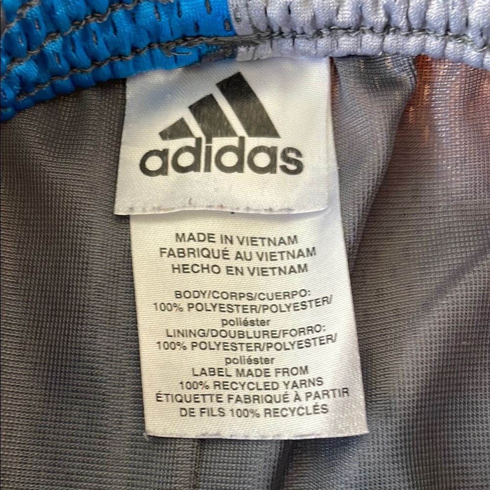 Kids Adidas Blue and Orange Athletic Shorts Set - Picture 3 of 10